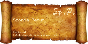 Szonda Petur névjegykártya